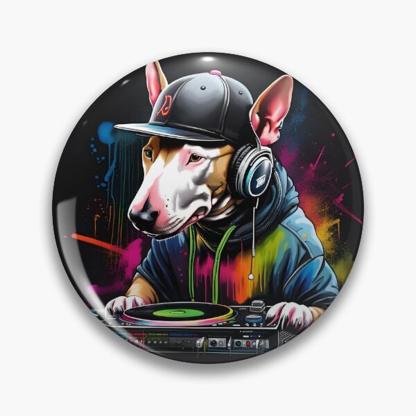 Item preview, English Bull Terrier DJ with Turntable designed and sold by Ameiva-Apparel.