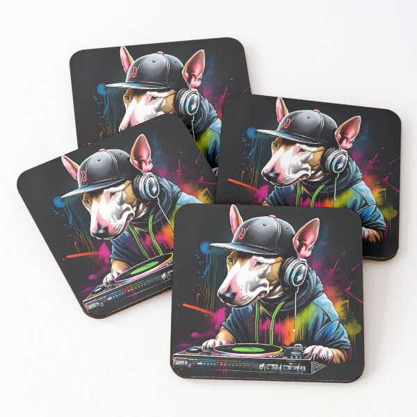 Item preview, English Bull Terrier DJ with Turntable designed and sold by Ameiva-Apparel.
