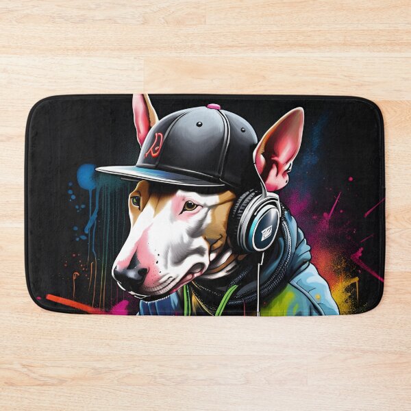 Item preview, English Bull Terrier DJ with Turntable designed and sold by Ameiva-Apparel.