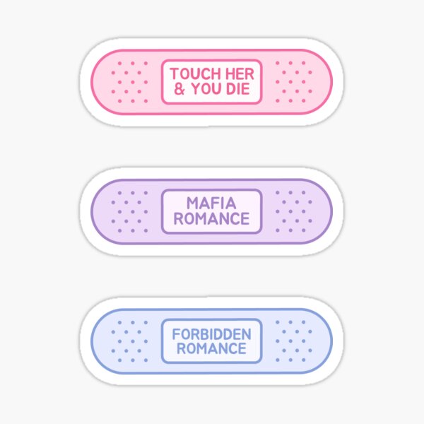 Item preview, touch her and you die, mafia romance, forbidden romance - bookish bandage pack - pink, purple, blue  designed and sold by catdiasart.