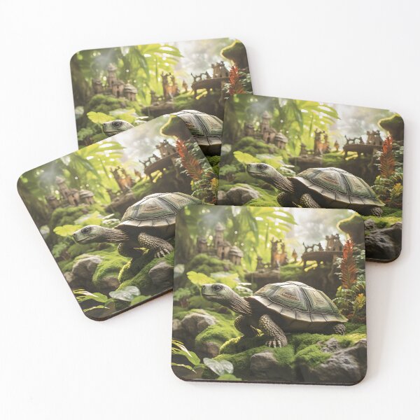 Item preview, Jade Tortoise Guardians Art Print designed and sold by MystiCanvas.