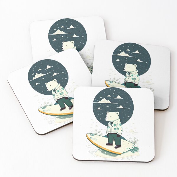 Item preview, Polar Bear Surfing - Ilustration designed and sold by Dreaming-ideas.