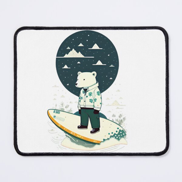 Item preview, Polar Bear Surfing - Ilustration designed and sold by Dreaming-ideas.