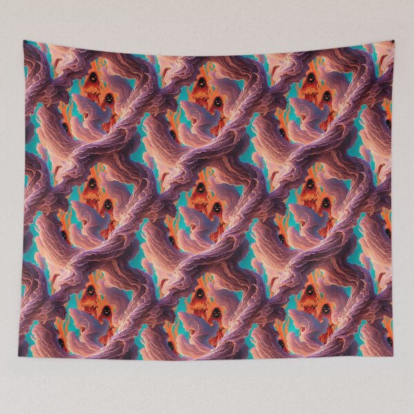 Item preview, Halloween fiery Ghoul floating behind smokey swirls designed and sold by LorrieBee.