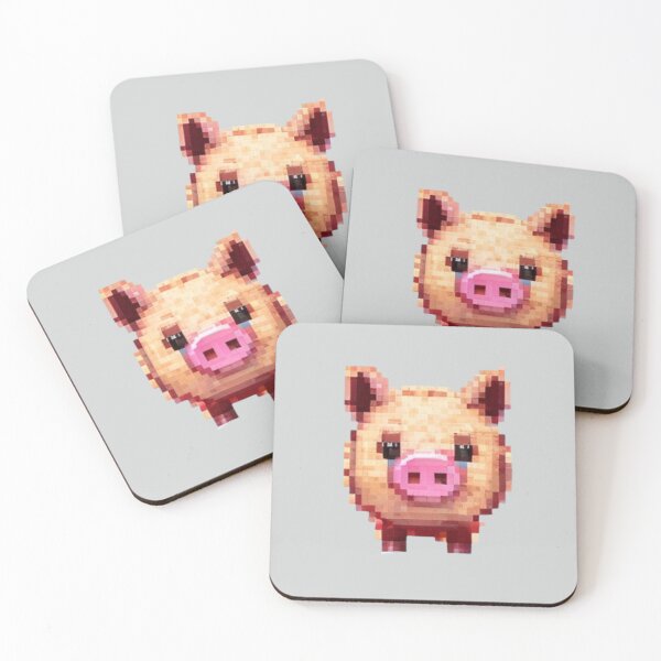Item preview, Pixel Pig Head Facing Forward Design Print  designed and sold by randomtdesigns.