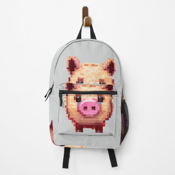Item preview, Pixel Pig Head Facing Forward Design Print designed and sold by randomtdesigns.