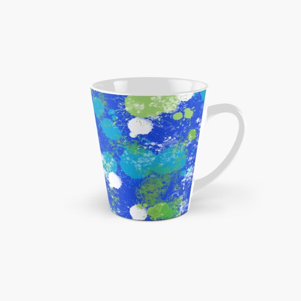 Blue Green Paint Splatter Tall Mug