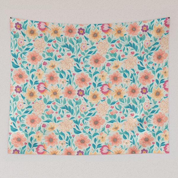 Item preview, Naranja pastel floral: ilustración de patrón de hoja abstracta designed and sold by pattern-atelier.