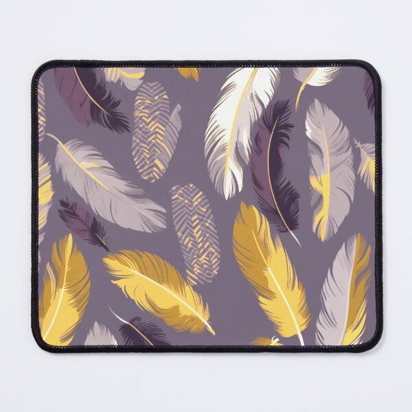 Item preview, Feathers - Mustard, eggplant, blush, gray, gold designed and sold by Highlandkings.