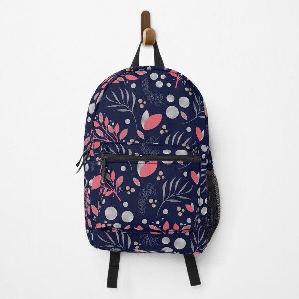 Item preview, Pattern of leaves and dots in pink and silver tones. designed and sold by Malogue.