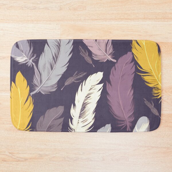 Item preview, Feathers - Mustard, eggplant, blush, gray, gold 3 designed and sold by Highlandkings.