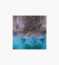 Gold floral mandala and confetti image Art Board