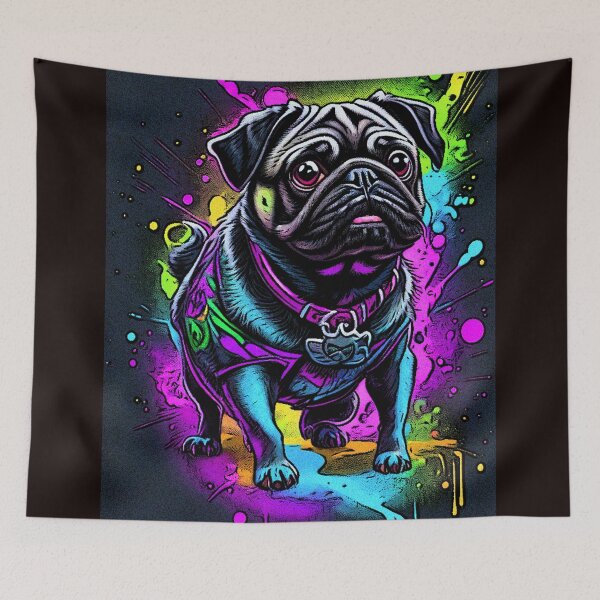Item preview, Pug Graffiti Art 2 designed and sold by RedBluffTraders.