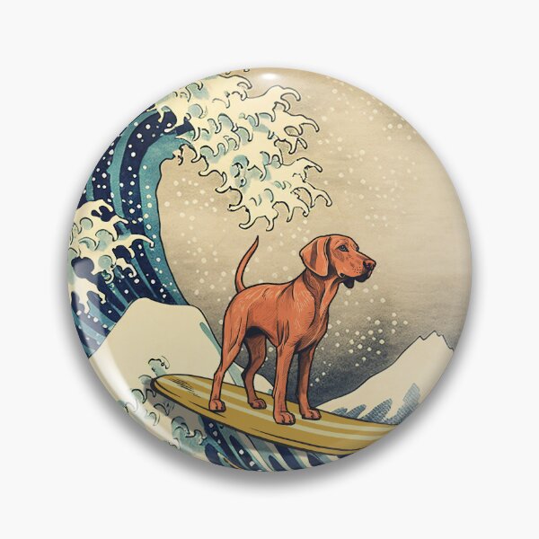 Item preview, Redbone Coonhound Kanagawa Japanese Surfing Wave designed and sold by rafaeltto.