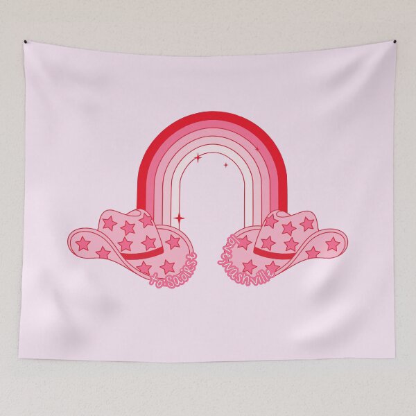 Item preview, Custom for Saoirse Retro Nashville Pink Rainbow Cowboy Hats designed and sold by hihoneyitsbunny.