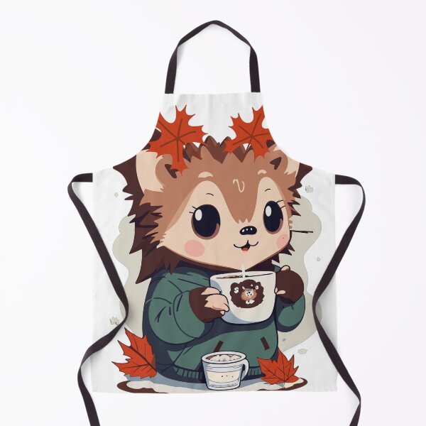 Item preview, Hedgehog and Hot Cocoa in Cute Adorable Kawaii Art in Fall Season designed and sold by LOT7Clothing.
