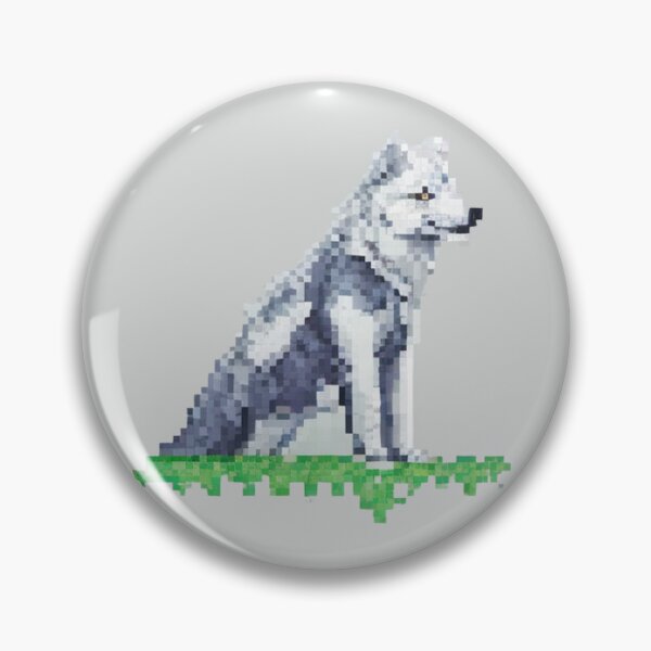 Item preview, Pixel Wolf Sitting Design Print  designed and sold by randomtdesigns.