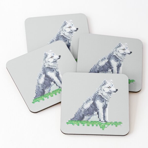 Item preview, Pixel Wolf Sitting Design Print  designed and sold by randomtdesigns.