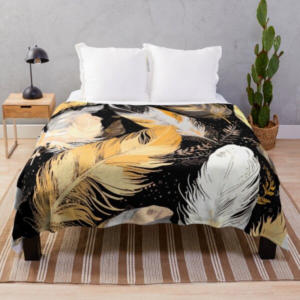 Item preview, Feathers - Mustard, peach, ivory, gold, black designed and sold by Highlandkings.