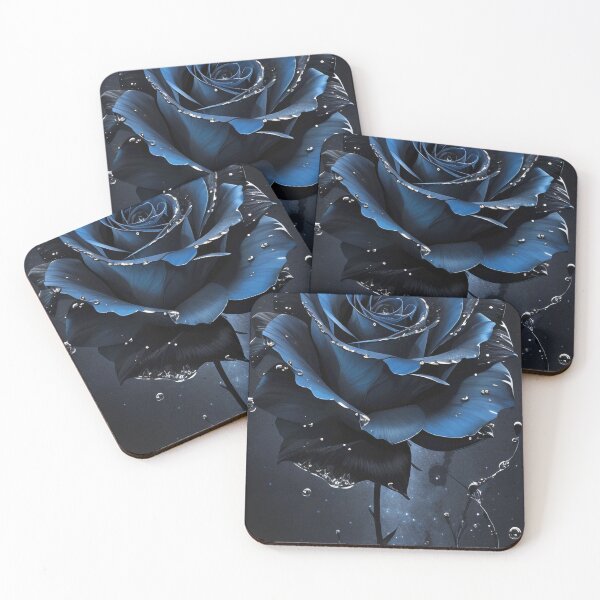 Item preview, Celestial Blooms in the Starry Night: Blue Black Rose Splash Art Embrace the Magical Fusion of Cosmic Floral Elegance and Ethereal Midnight Beauty! designed and sold by zoughlal.
