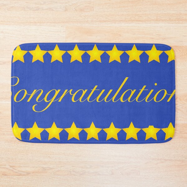 Item preview, CONGRATULATIONS in GOLD on BLUE designed and sold by MonicaArtist.
