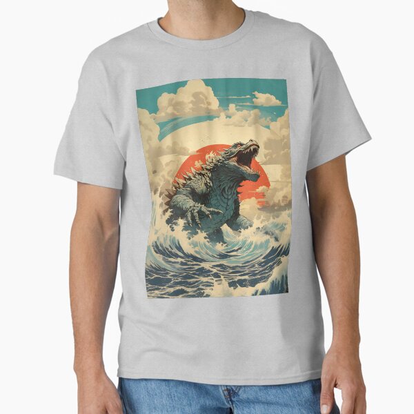 Vista previa del artículo con la obra «Godzilla furioso en el océano #2», diseñado y vendido por Godzilla Shop.