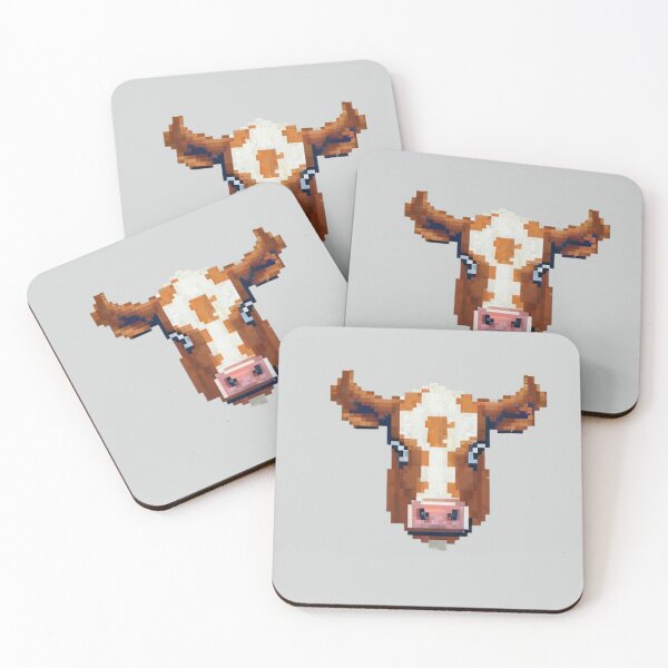 Item preview,  Pixel Cow Head Design Print  designed and sold by randomtdesigns.