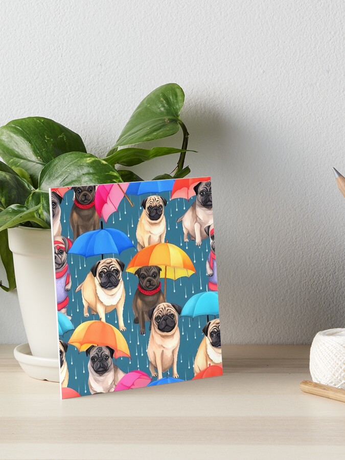Rain Umbrella Umbrella With Dogs Printed On It Cute Pug Dogs