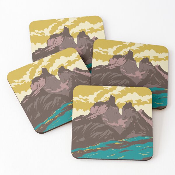 Item preview, Torres Del Paine National Park from Lake Pehoe in Chile WPA Art Deco Poster  designed and sold by patrimonio.