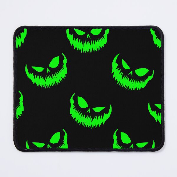 Item preview, scary halloween pumpkin faces acid green designed and sold by Gossip Rag.