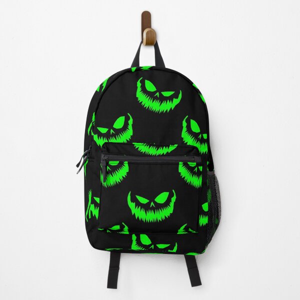 Item preview, scary halloween pumpkin faces acid green designed and sold by Gossip Rag.