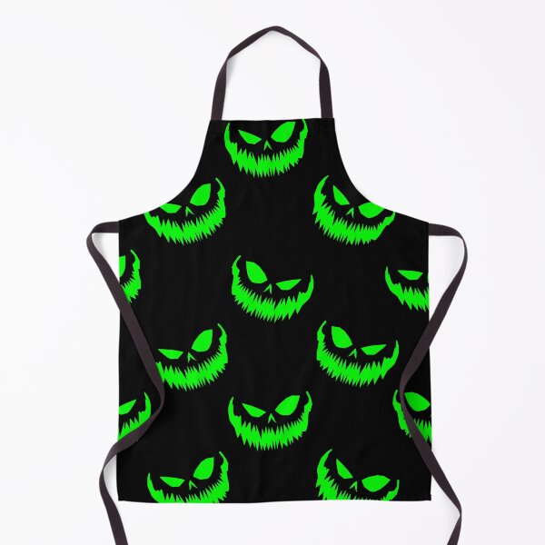 Item preview, scary halloween pumpkin faces acid green designed and sold by Gossip Rag.