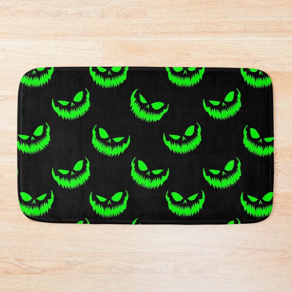 Item preview, scary halloween pumpkin faces acid green designed and sold by Gossip Rag.