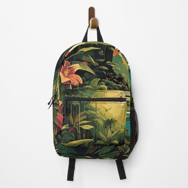 Item preview, Retro Vinyl and Jungle Rainforest Mashup Art Design designed and sold by LOT7Clothing.