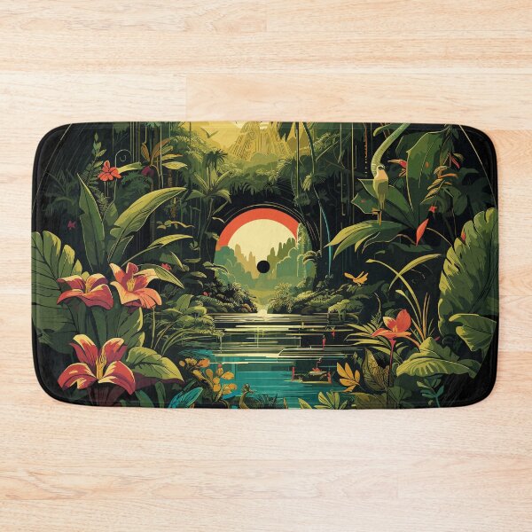 Item preview, Retro Vinyl and Jungle Rainforest Mashup Art Design designed and sold by LOT7Clothing.
