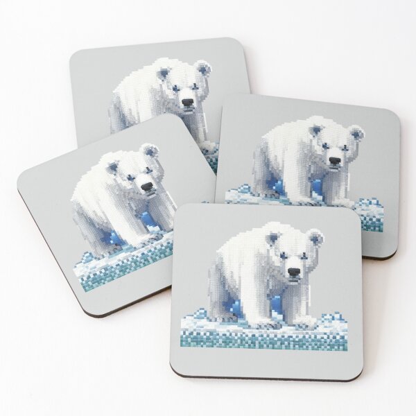 Item preview, Pixel Polar Bear Design Print  designed and sold by randomtdesigns.