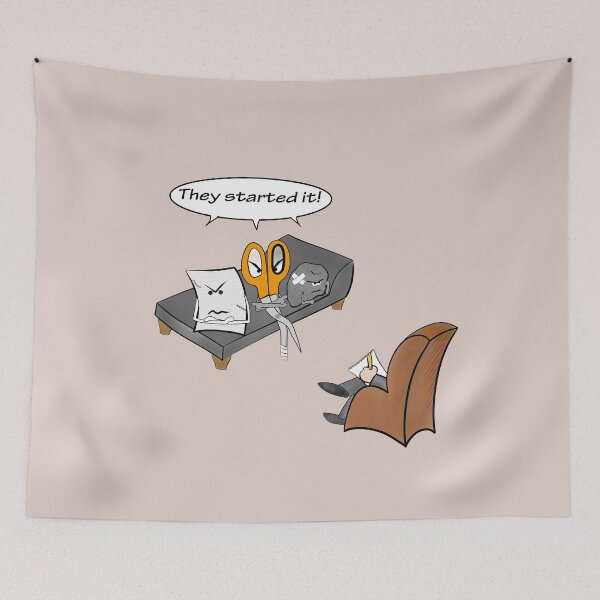 Item preview, Group therapy session: paper, scissors, rock designed and sold by shackledlettuce.