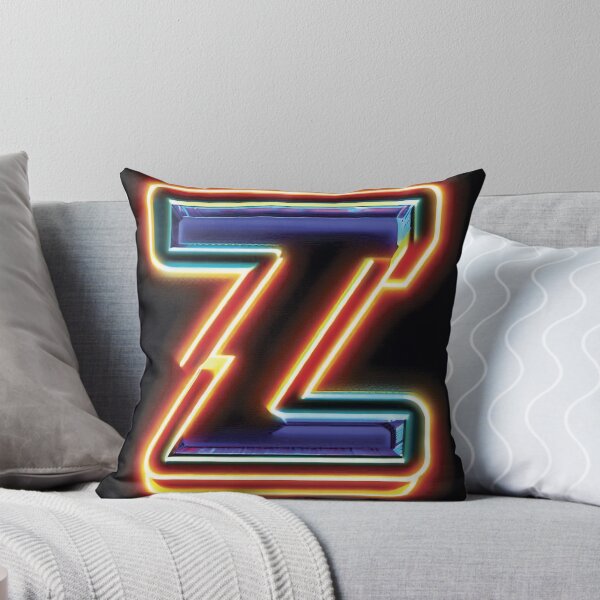 NEON LETTER Z Throw Pillow