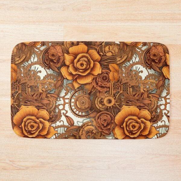 Item preview, Steampunk Clockwork,  Steampunk pattern, Steampunk Orange Roses designed and sold by Mumzy2many.