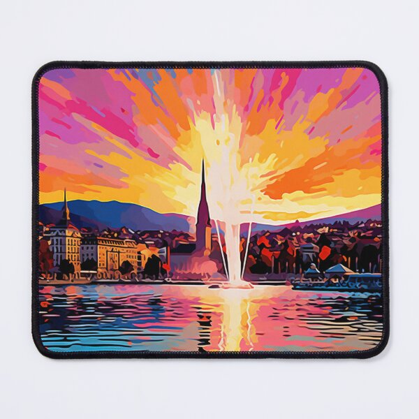 Item preview, A Pop Art Travel Print of Geneva - Switzerland designed and sold by StudioRedKoala.