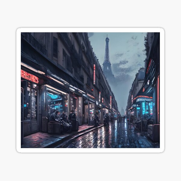 Cyberpunk futuristic sci-fi Paris, France Sticker for Sale by  ArthurVandelay