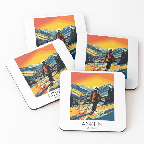 Item preview, A Pop Art Travel Print of Aspen - Colorado designed and sold by StudioRedKoala.