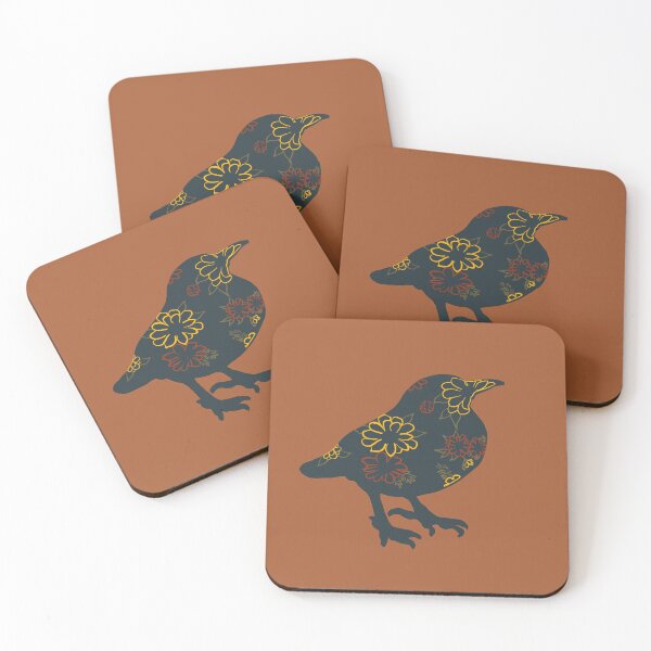 Item preview, Boho Retro Navy Blue Bird On Rust Background designed and sold by BlueMoonBarn.