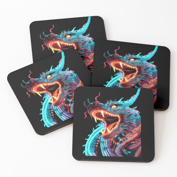 Item preview, NEON CYBER DRAGON T-Shirt and Poster designed and sold by LongVibes.