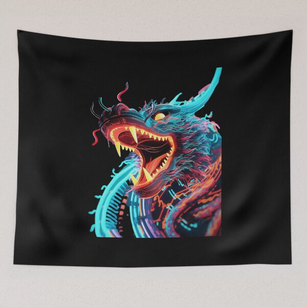 Item preview, NEON CYBER DRAGON T-Shirt and Poster designed and sold by LongVibes.