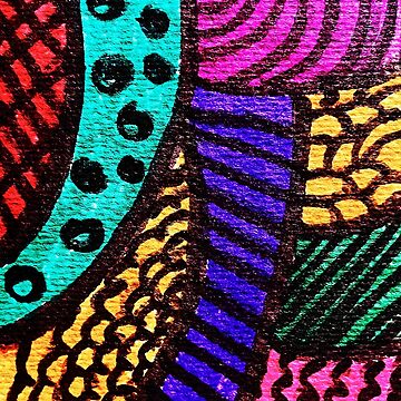 Artwork thumbnail, Patchwork Nights Abstract Marker Art by OneDayArt