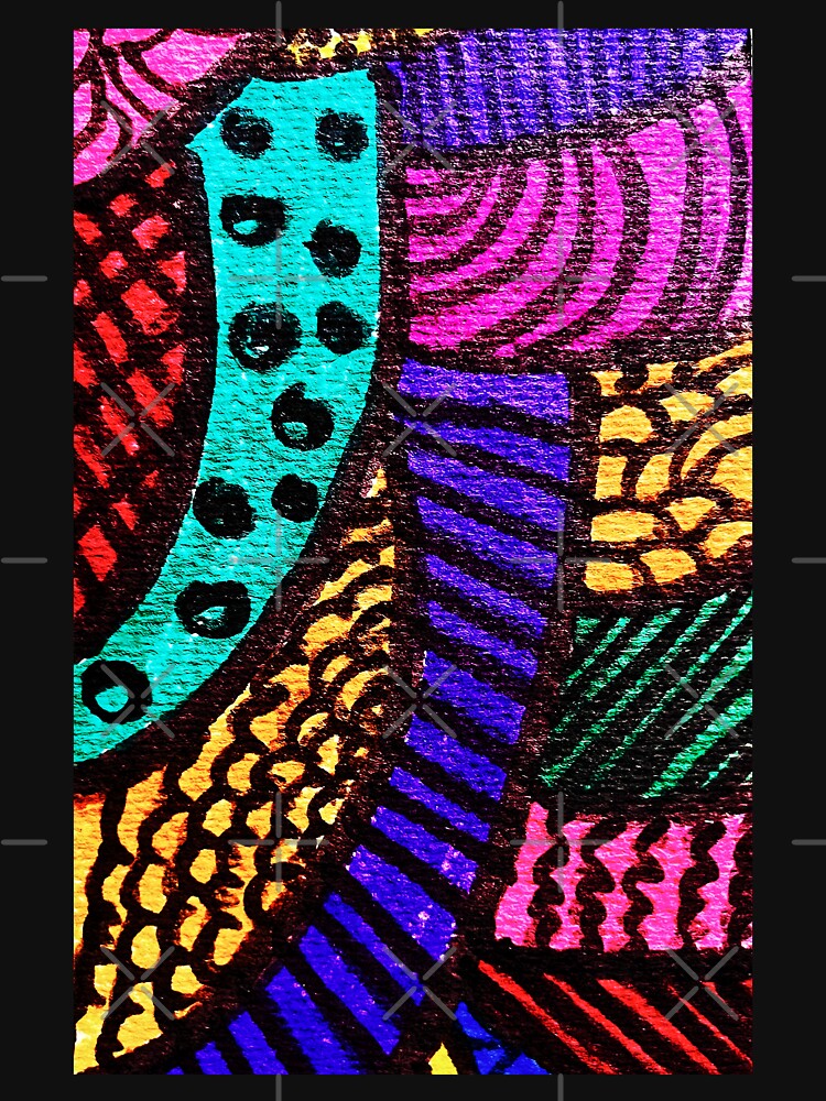 Thumbnail 7 of 7, Classic T-Shirt, Patchwork Nights Abstract Marker Art designed and sold by OneDayArt.