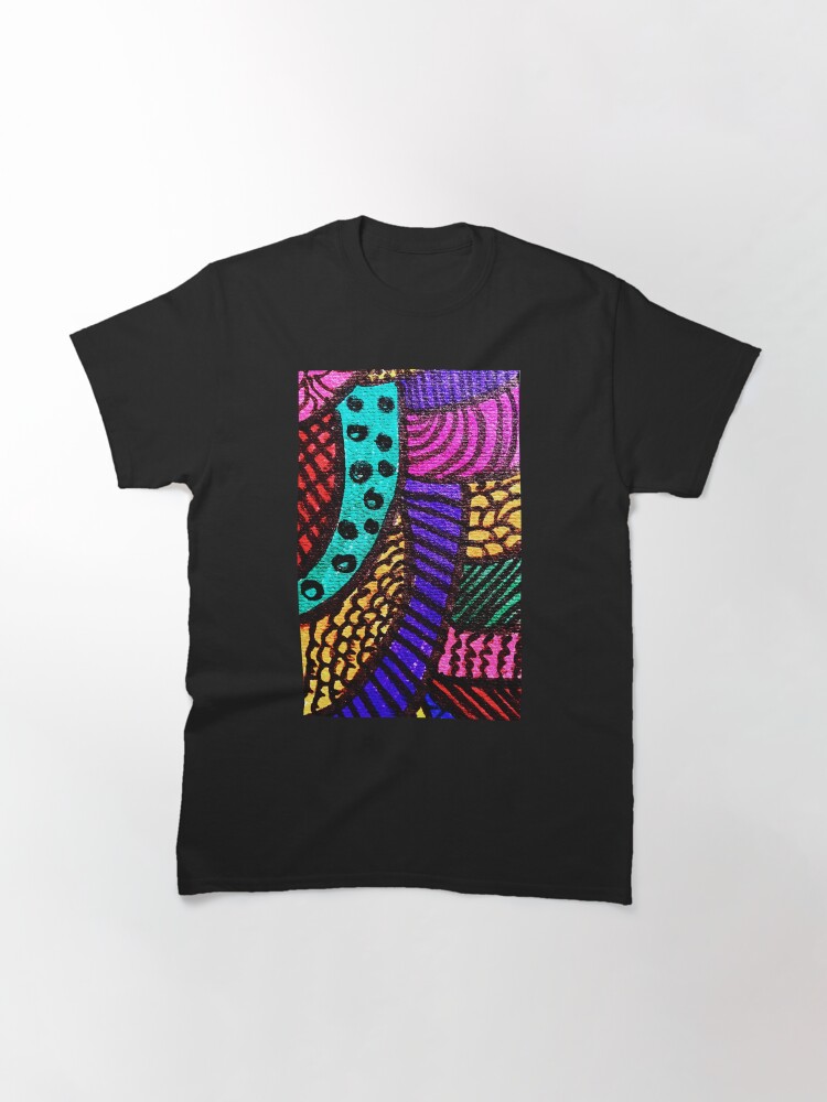 Thumbnail 3 of 7, Classic T-Shirt, Patchwork Nights Abstract Marker Art designed and sold by OneDayArt.