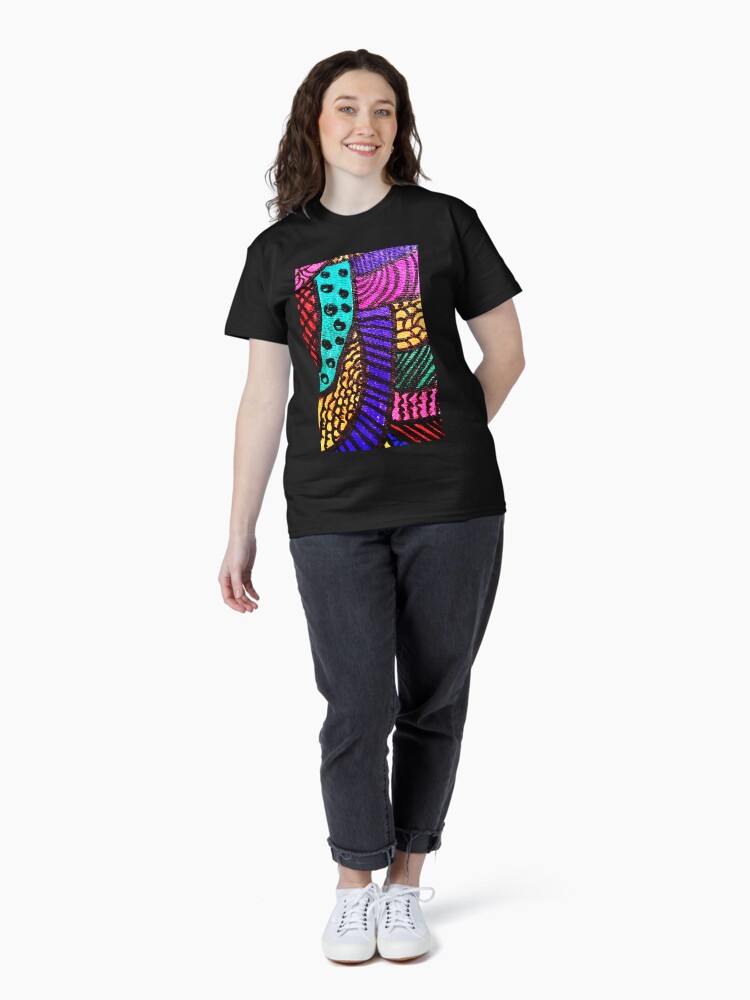 Thumbnail 4 of 7, Classic T-Shirt, Patchwork Nights Abstract Marker Art designed and sold by OneDayArt.
