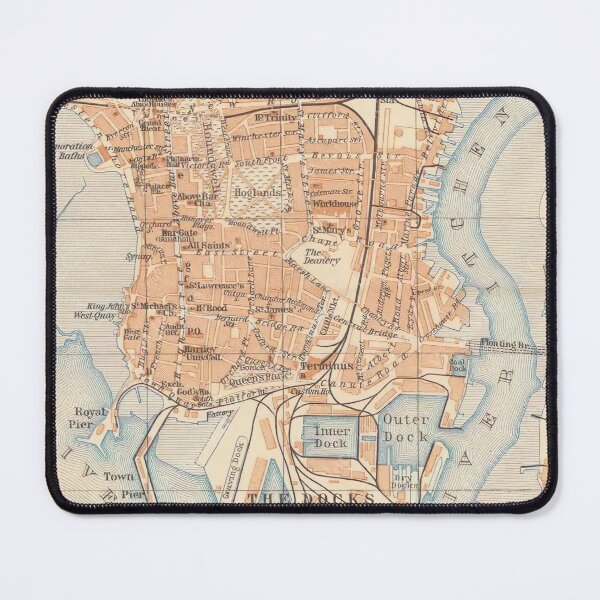 Aperçu de l'œuvre Carte vintage de Southampton Royaume-Uni (1910) créée et vendue par BravuraMedia.